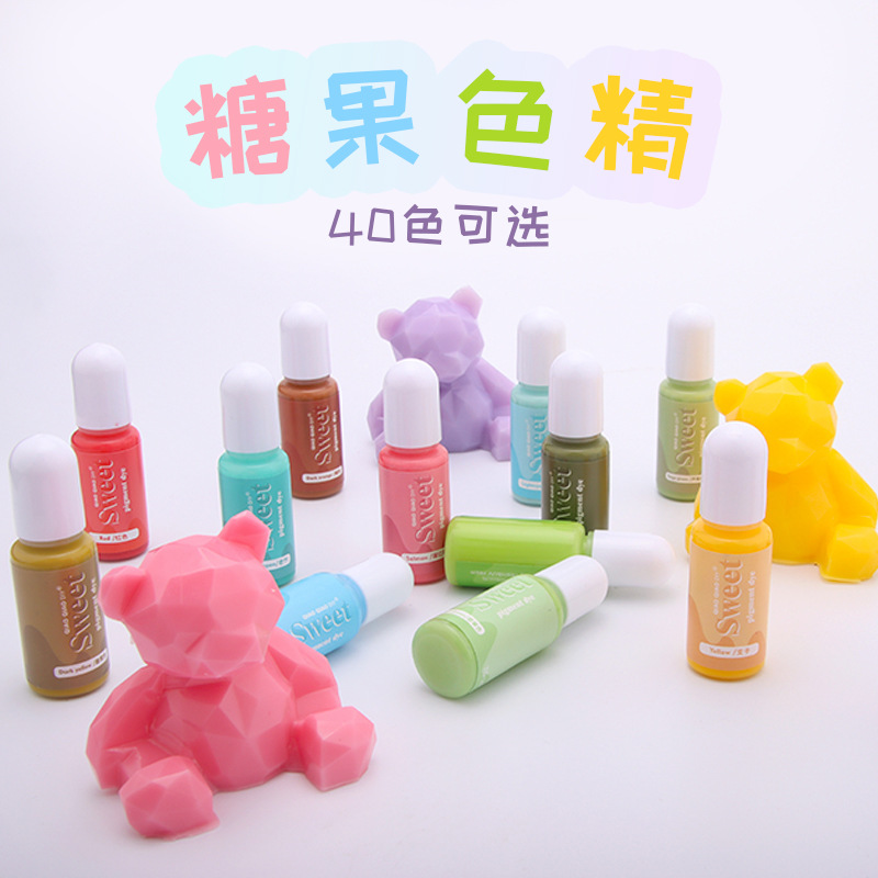Candy color 40 color aceitoso esencia resina epoxi AB pegamento UV epoxi DIY material de Color pasta de comercio exterior ventas directas de la fábrica
