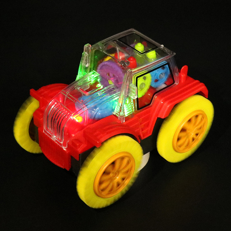 Acrobacias eléctricas para niños camión de descarga de música iluminación universal engranaje rodante coche juguetes para niños al por mayor