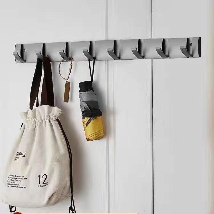 Pistola gris invisible gancho de la capa colgante de pared entrada de la pared gancho de la ropa gancho de la fila detrás de la puerta armario sombrero gancho sin perforar