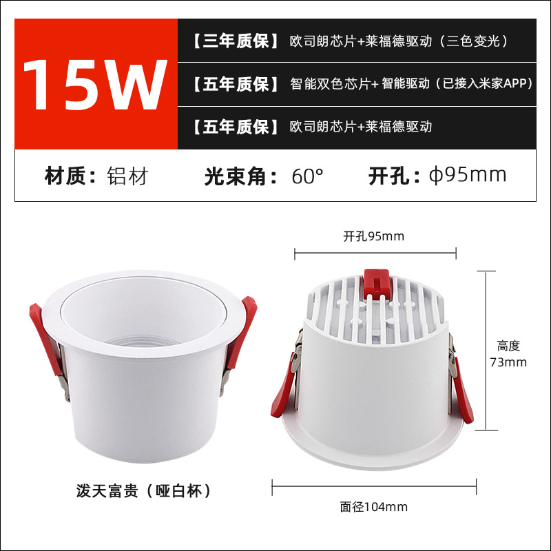 [classic] 95 openings 15 watts matte white