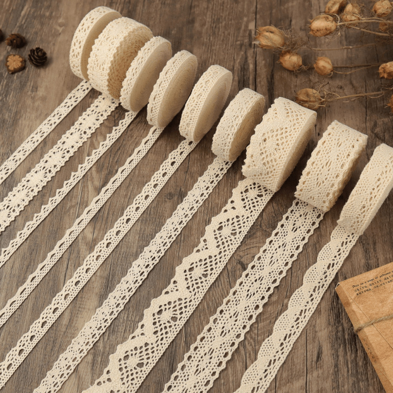 [in Stock from the Manufacturer] Pure Cotton Hollow Lace Beige Handmade Decorative Sewing DIY Materials Clothing Accessories Black and White
