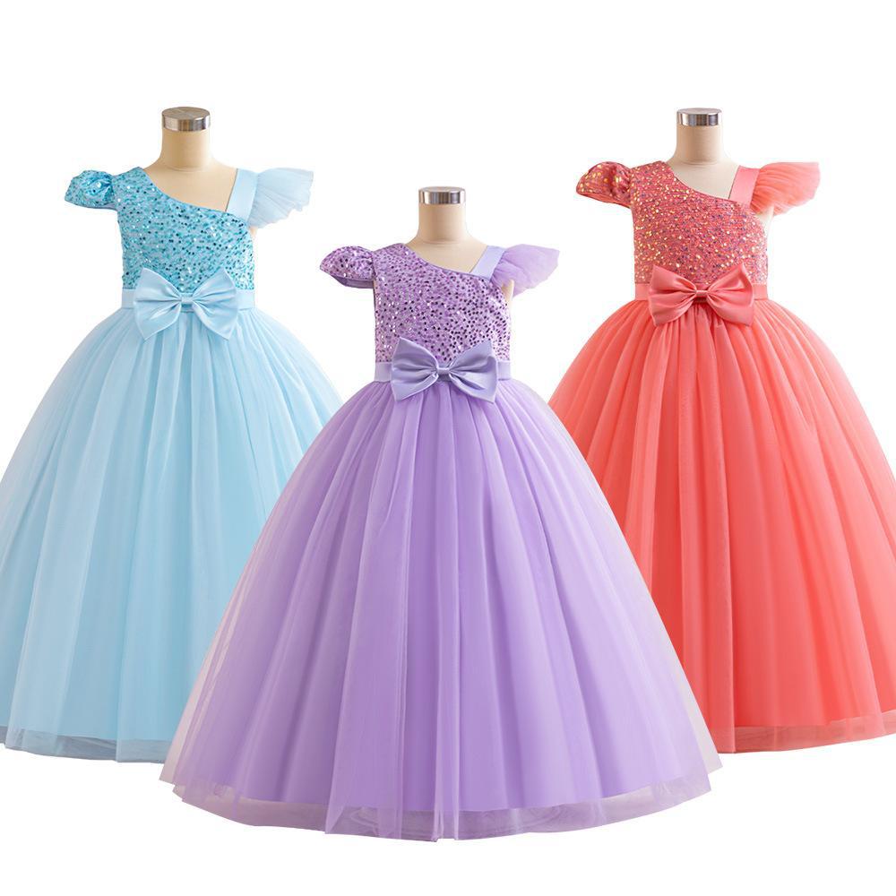 Nuevos vestidos de niños transfronterizos vestidos de princesa de malla vestidos de espectáculo vestidos de fiesta vestidos de celebración