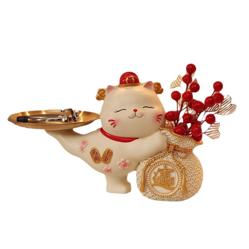 玄関の招き猫の装飾品、新築祝い、新年の贈り物、リビングルームの玄関ホール、家の鍵の収納、靴箱の装飾|undefined