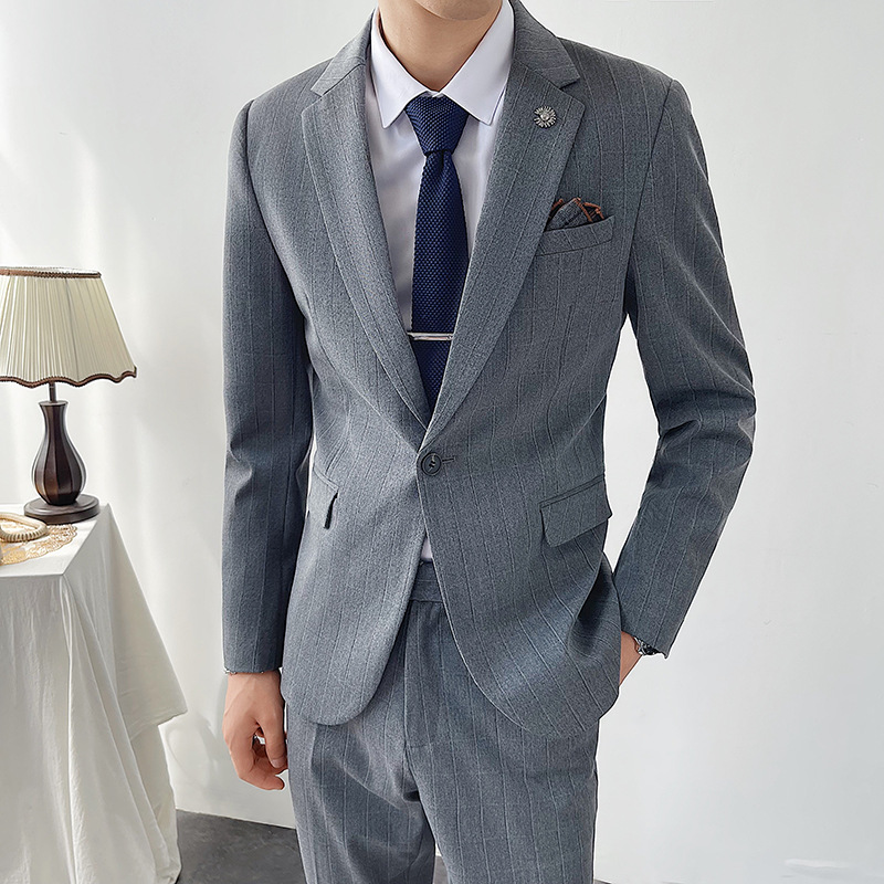暗格西装男套装韩版修身潮流英伦风西服套装