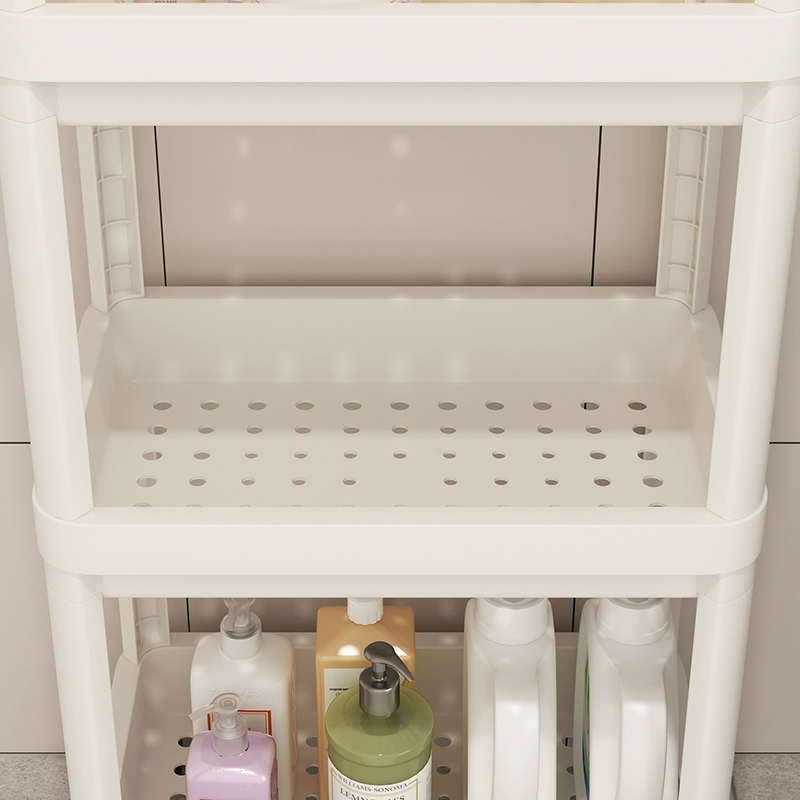 Bathroom storage rack with wheels trolley bathroom floor-standing cosmetics multi-layer storage rack living room snack storage Shentu