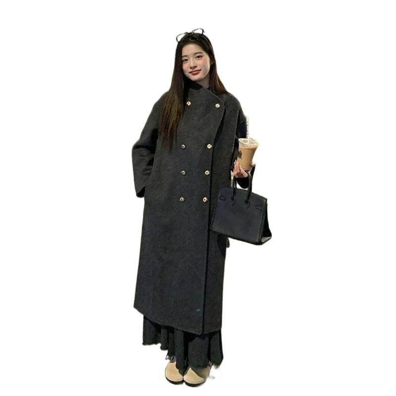 反季特惠呢子大衣女中长款2025新款温柔紫秋冬毛呢外套高级小个子|undefined