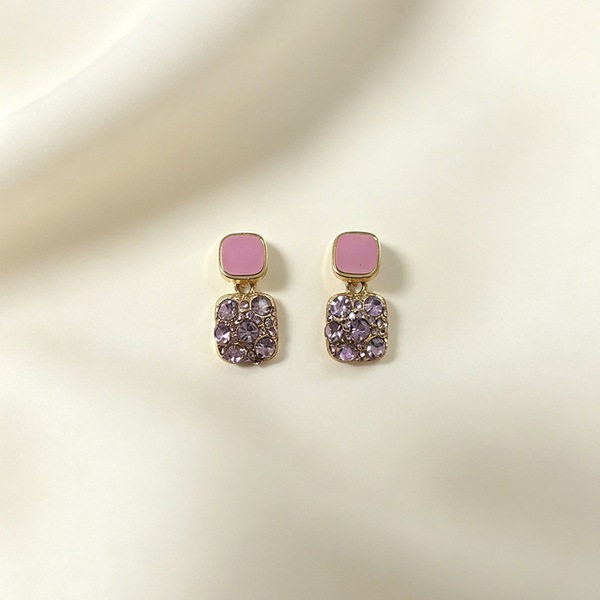 square fashionable retro geometric elegant earrings