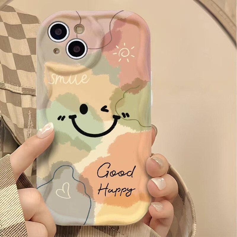 Colorful Smiley Face Suitable for Apple 15 Pro Max Phone Case iPhone 16 Pro New Model 17 Air Foreign Trade 14 Creative