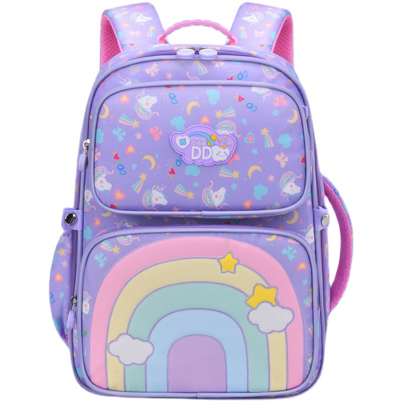 Nueva princesa arco iris mochila de hombro para niños niñas 1 - 3 - 6 grados para niñas para reducir la carga de la mochila escolar