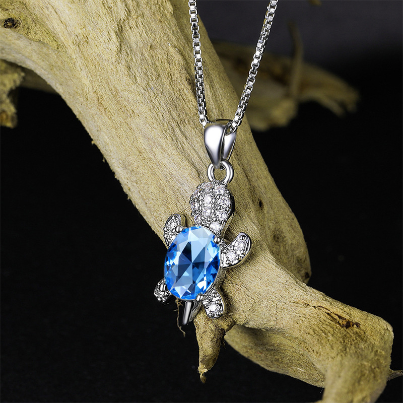Cute Tortoise Alloy Plating Inlay Rhinestones Womenu0027S Pendant Necklace 1 Piece