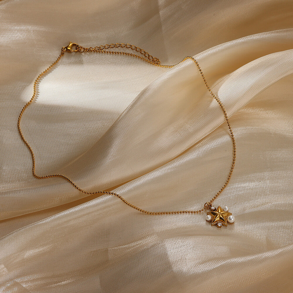 Carré Star Fleur Style IG Acrylique Perle Zircon Acier Inoxydable 304 Pendentif Incruster Fermeture À Boucle De Type Homard display picture 20