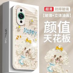 華為nova7携帯ケースnova9女子モデルは全包レンズ10pro女子モデル8pro油絵保護カバーを適用している