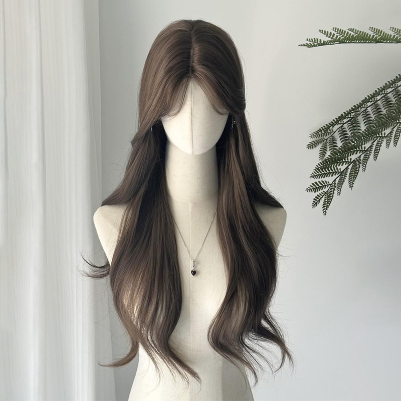 Front Lace Wig Women's Long Hair Micro-curled Full Head Cover Natural Fashion Daily Full-top Simulation Curly Hair Wig Cover
