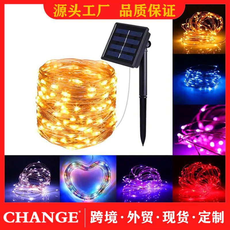 Led Solar Copper Wire Lights Outdoor Atmosphere Fairy Lights Star New Year Christmas Decoration Small Colorful String Lights