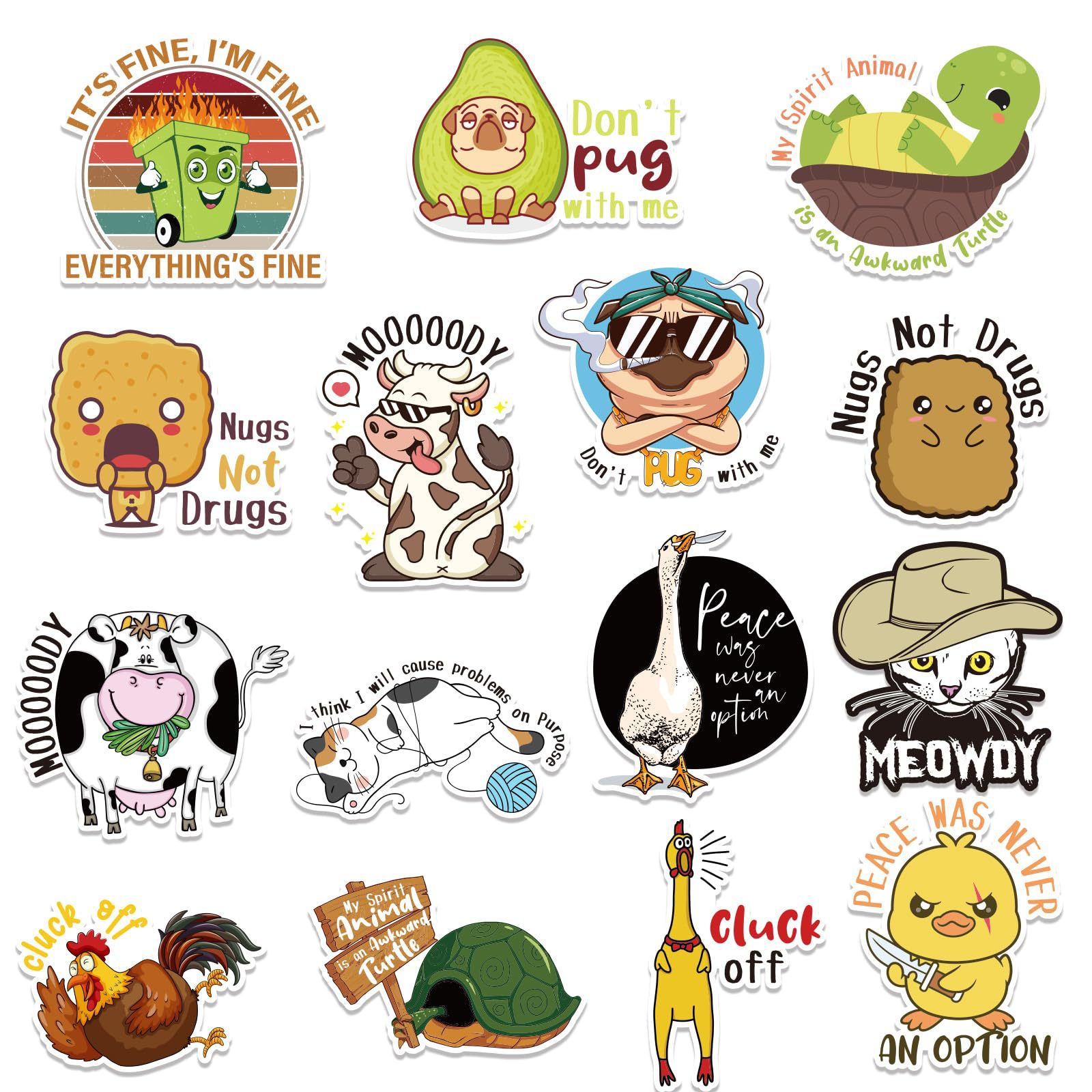 국경 새로운 재미있는 냉장고 스티커 귀여운 동물 로고 언어 홈 오피스 컴퓨터 홈 장식