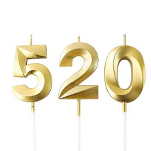 520节日款金色数字蜡烛0-9歌剧院生日周岁蛋糕烘焙装扮