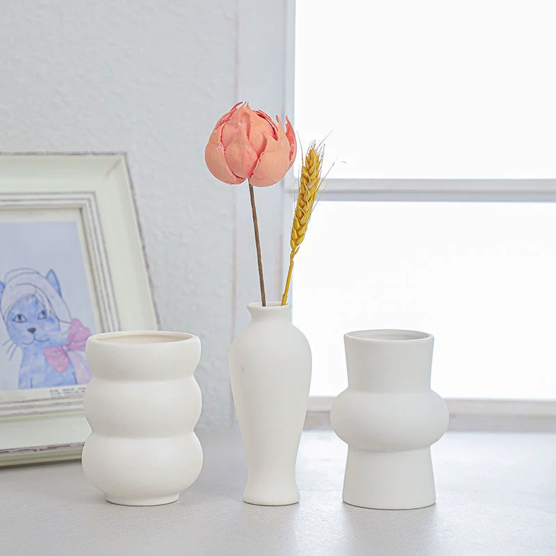 Высокотемпературная керамическая ваза настольная Маленькая ваза может вместить воду сушеные цветы Цветочная композиция декоративные украшения трансграничные горячие продажи комбинированный набор три