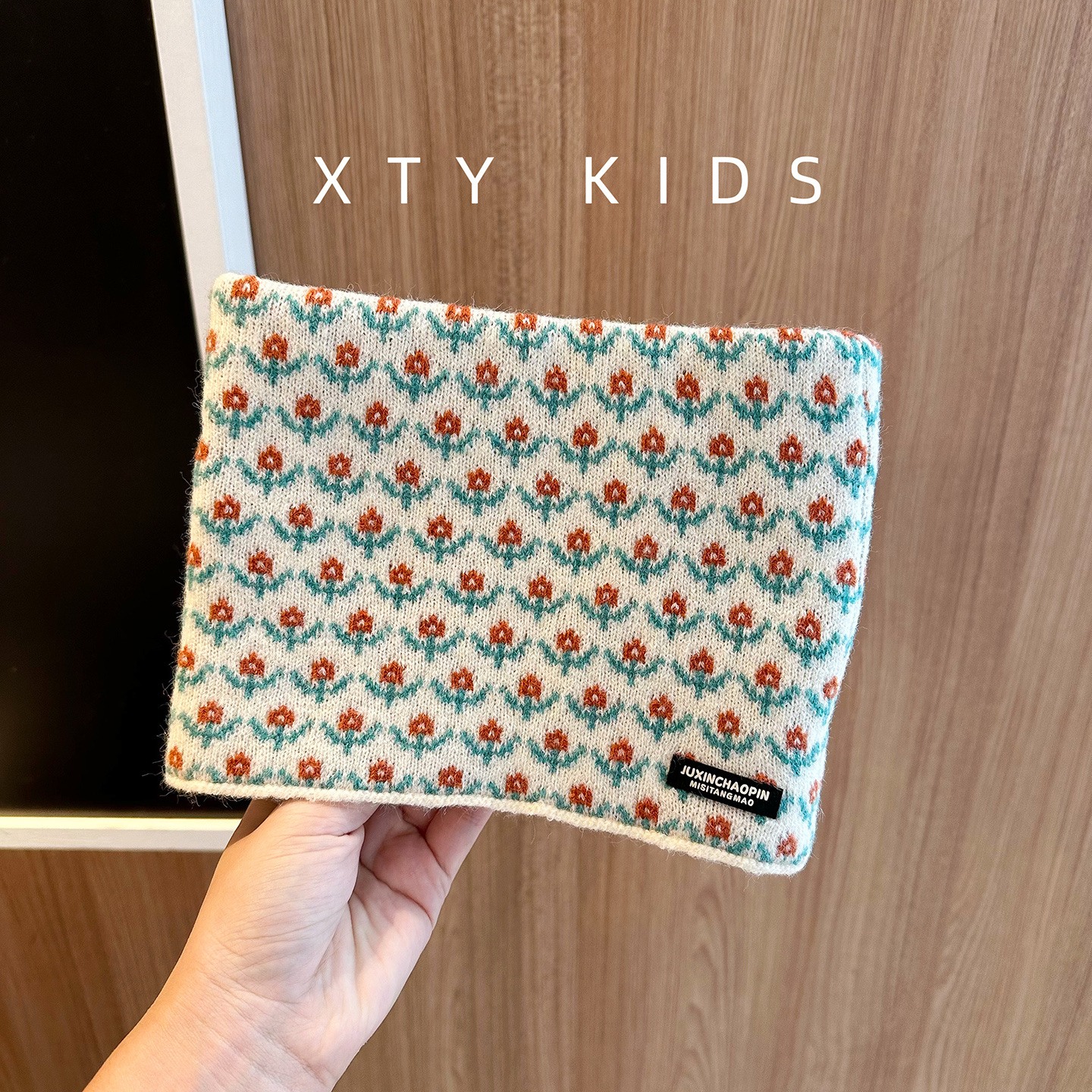 Cuello para niños invierno grueso calentamiento lana tejo cuello colgar máscara de orejas protectoras de viento bufandas de moda