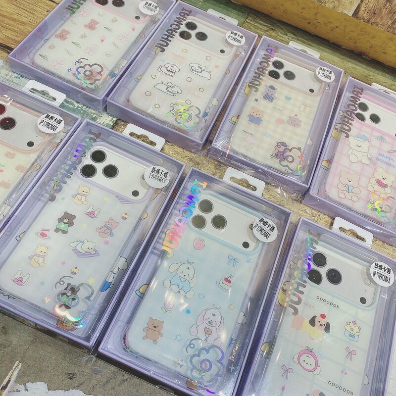 Skin-Feeling Cartoon Korean Style Cartoon Cute Little Fresh Suitable for Apple 17 Mobile Phone Case 17Pro Protective Shell Mobile Phone Case