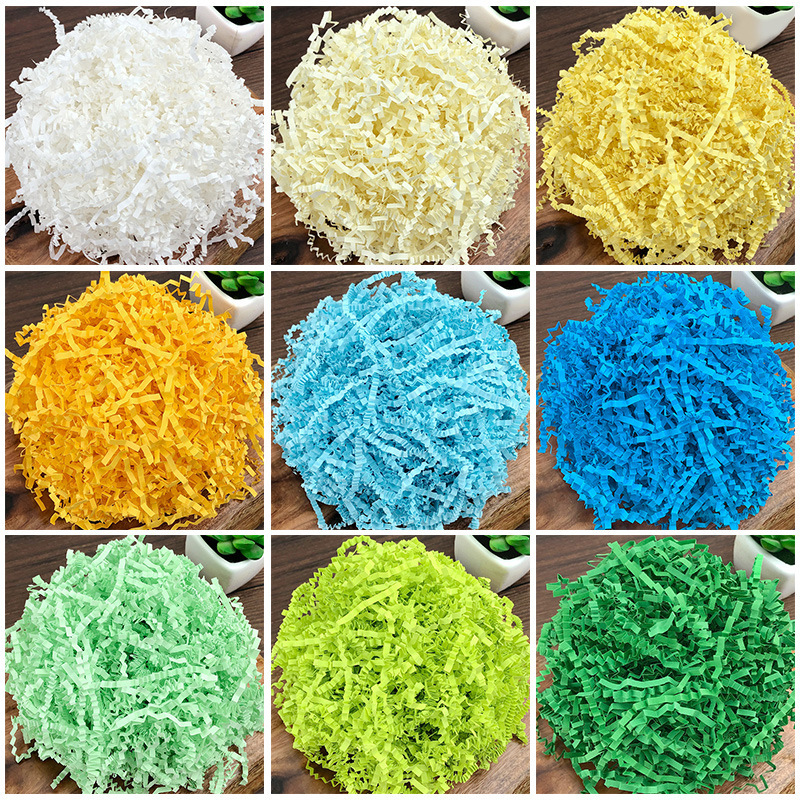 Fold raffia grass shredded paper factory wholesale gift items candy box packaging filler 10g100g by kilogram