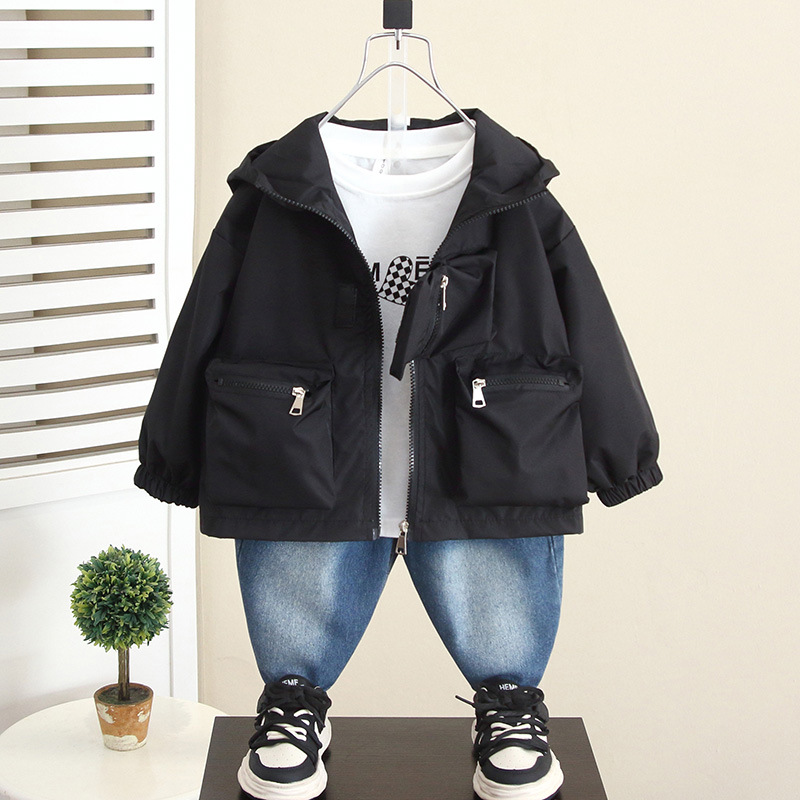 6065 Chaqueta para niños Ropa de otoño Chaquetas de primavera y otoño para niños Calle frita 2024 Chaqueta con capucha de otoño del tesoro para hombres de nuevo estilo