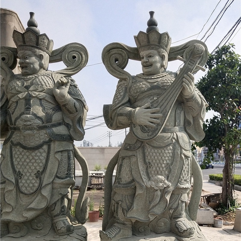 石雕佛像四大天王雕塑花岗岩神像传统人物天将庙宇寺院供奉摆件