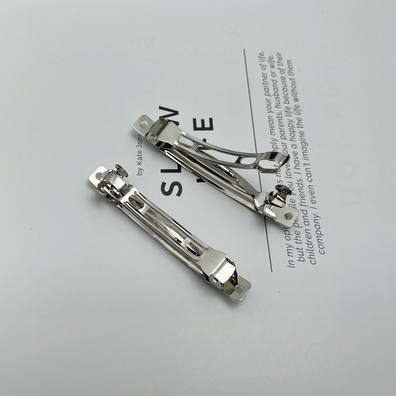 Versión coreana del clip de resorte impreso de dos piezas de tres piezas, clip automático, clip inferior, clip grueso, suministro directo de fábrica de accesorios de joyería de bricolaje
