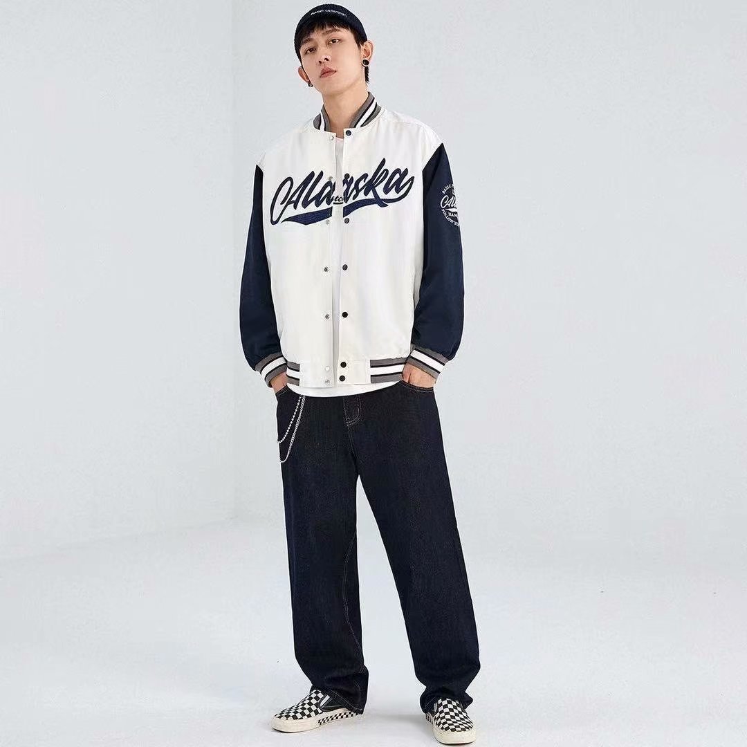 Baseball-Trikot 2023 Frühling Amerikanische Modemarke Farbe passende Coup Lose Student Trend Casual Mantel Herren_voghion.com