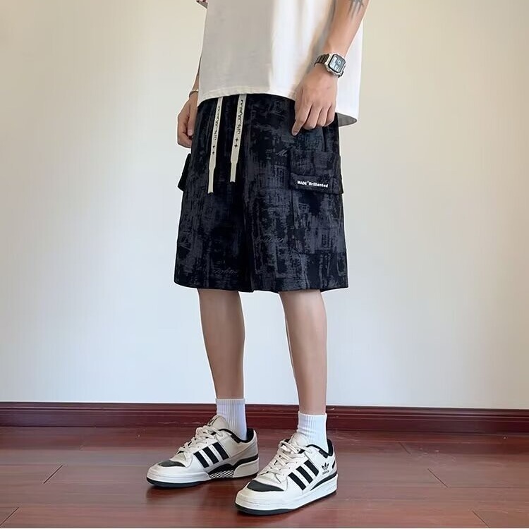 Wholesale American-Style Tie-Dye Work Shorts for Men, Summer Durable Mid-Length Shorts, Versatile Loose Straight-Leg Beach Shorts Wholesale American-Style Tie-Dye Work Shorts for Men, Summer Durable Mid-Length Shorts, Versatile Loose Straight-Leg Beach Shorts