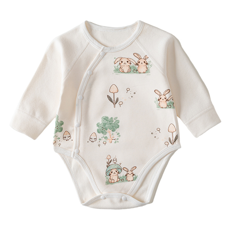 Ropa de pedo para bebé tipo A base otoño e invierno engrosado y relajante ropa para recién nacidos mameluco triangular de manga larga para mantener el calor