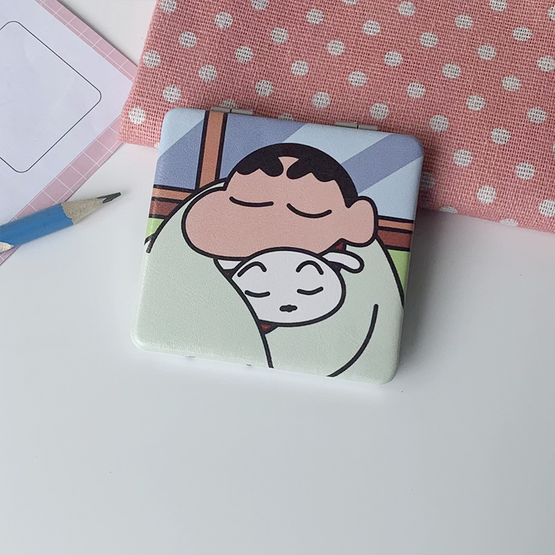 Crayón pequeño nuevo espejo de fábrica directamente para portátil plegable espejo de maquillaje estudiantes de mano comedor lindos bolsos nuevos