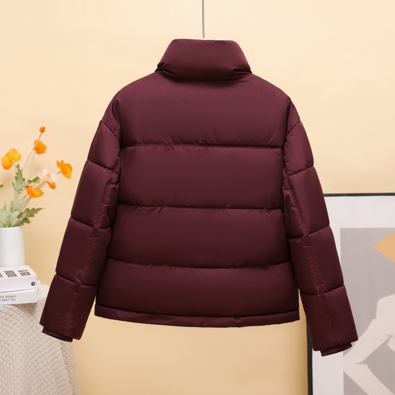 Ropa de algodón coreana para mujeres corta en 2025, nueva chaqueta de algodón gruesa coreana, chaqueta de algodón de invierno pequeña, moda image 4
