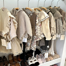 安奈儿2025年春季新款韩版碎花女童套装高端品牌童装厂家货源批发