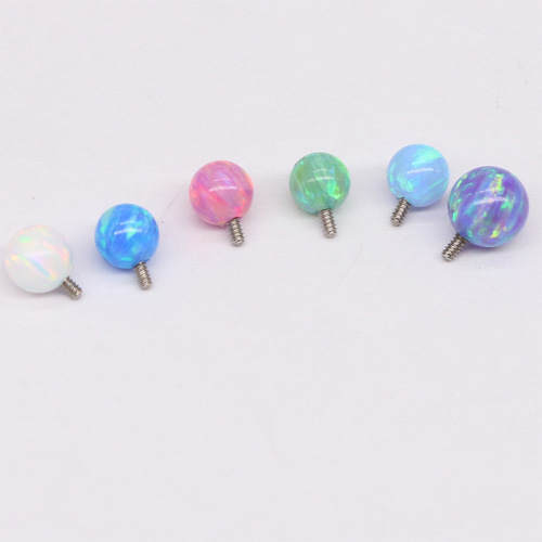 Gaby Opal Opal tongue nail chest ring navel lip nail 5mm ball thread ball with 1.6 rod piercing jewelry