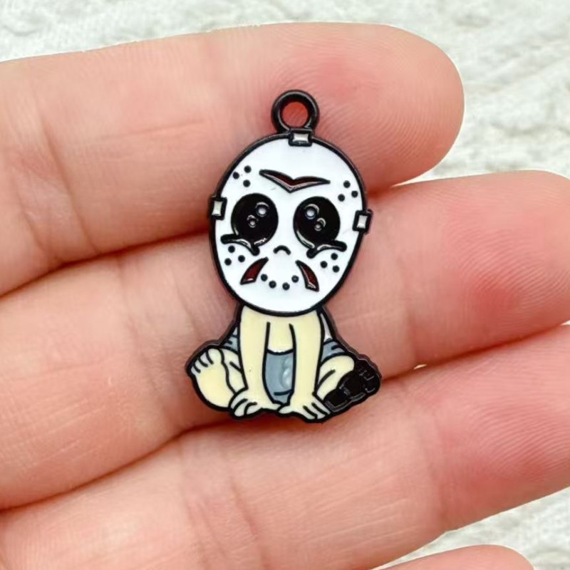 ハロウィンシリーズゴースト DIY ジュエリーアクセサリー合金オイルドリップペンダントキーホルダーイヤリングバッグペンダント|undefined