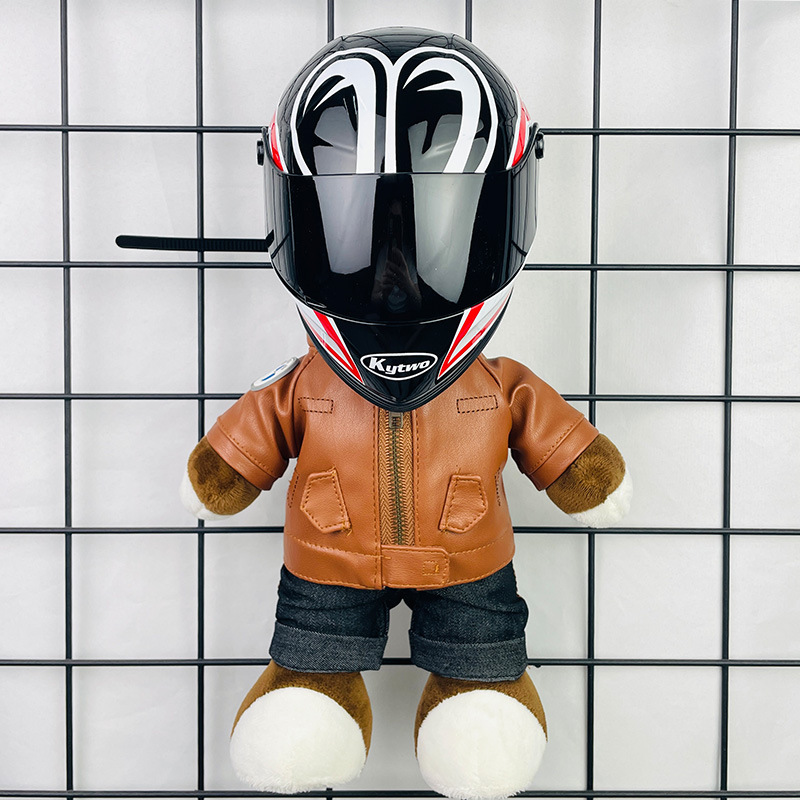 Coche eléctrico colgante oso muñeca casco cuero juguete coche tronco montar decoración 4S reparación tienda locomotora muñeca