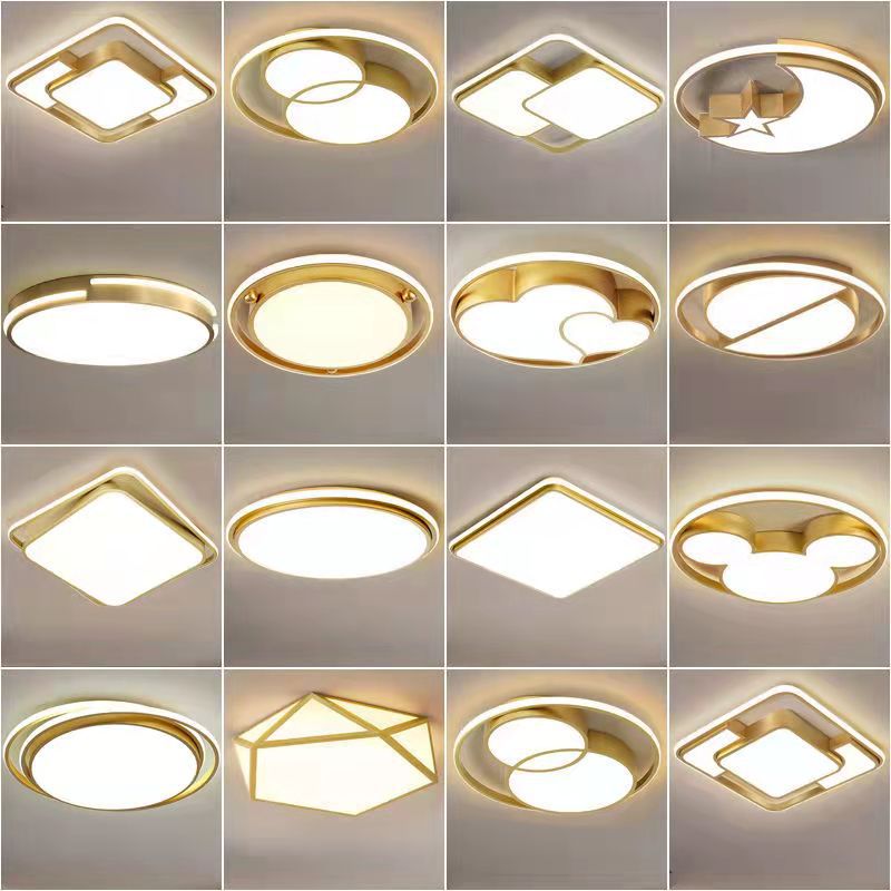 北欧吸顶灯创意个性房间灯LED灯具现代简约黑色圆形轻奢卧室主灯