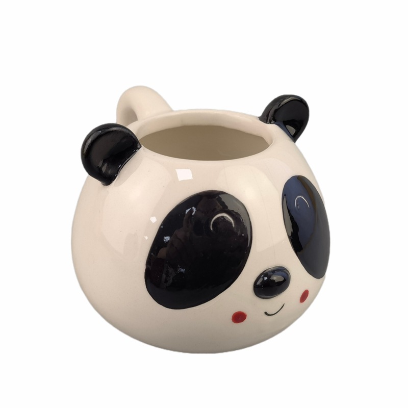 Taza de café de cerámica 3D Animal Tiger Bulldog linda taza de agua de oficina creativa taza de panda