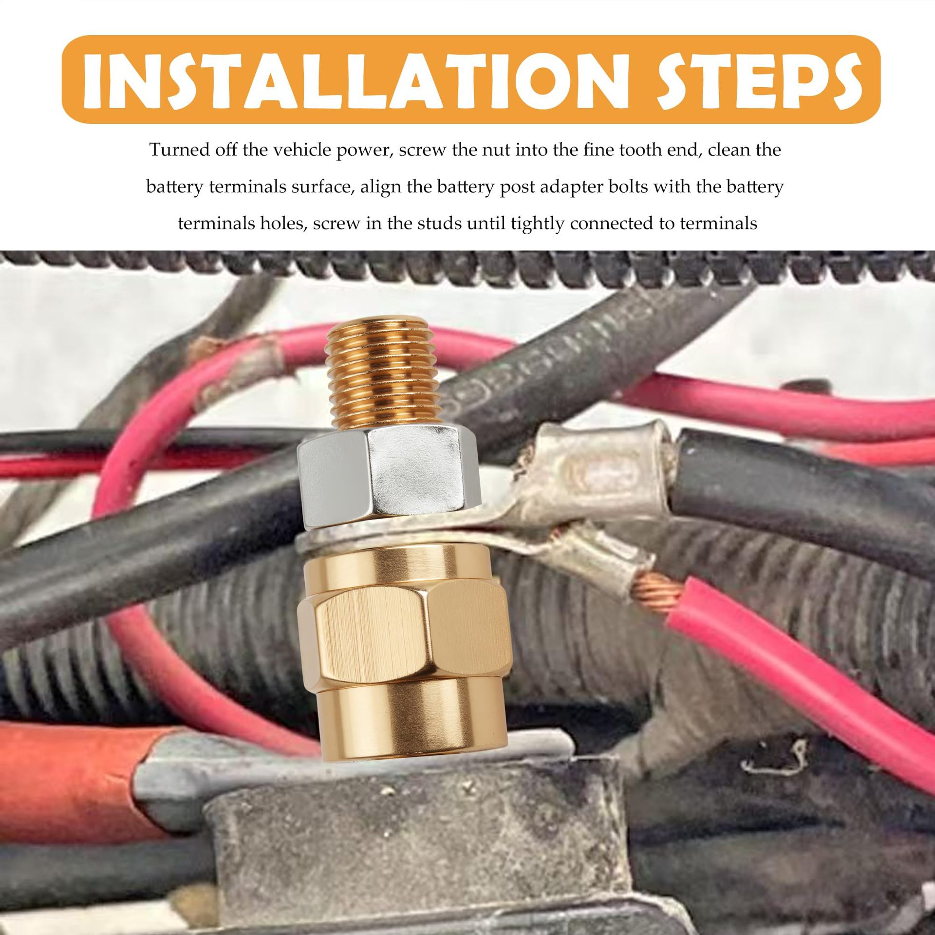 American Car Battery Terminal Side Post Battery Side Post Terminal Adapter Line Connector Wire