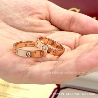 卡加LOVE戒指男女高版轻奢时尚网红款窄宽版镶钻叠戴指环厂家直销