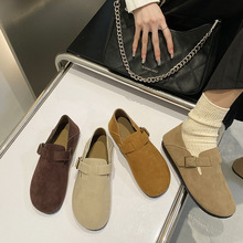 复古2023秋冬新款百搭ins一脚蹬豆豆鞋日系休闲丑萌单鞋