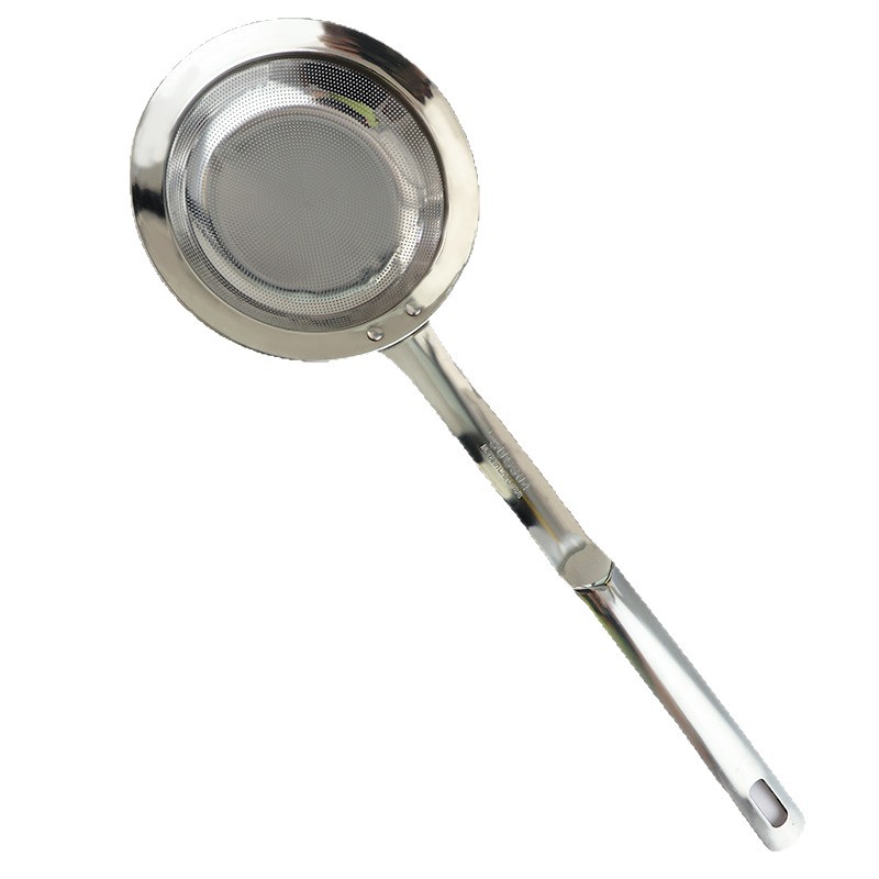 Cuchara coladora de aceite de acero inoxidable 304 para eliminar la espuma, filtro de aceite para cocina y repostería. image 7