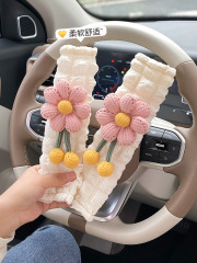 Car safety belt shoulder pads, a pair of popular women's car protective covers, cute cartoon-style in-car safety belt protectors