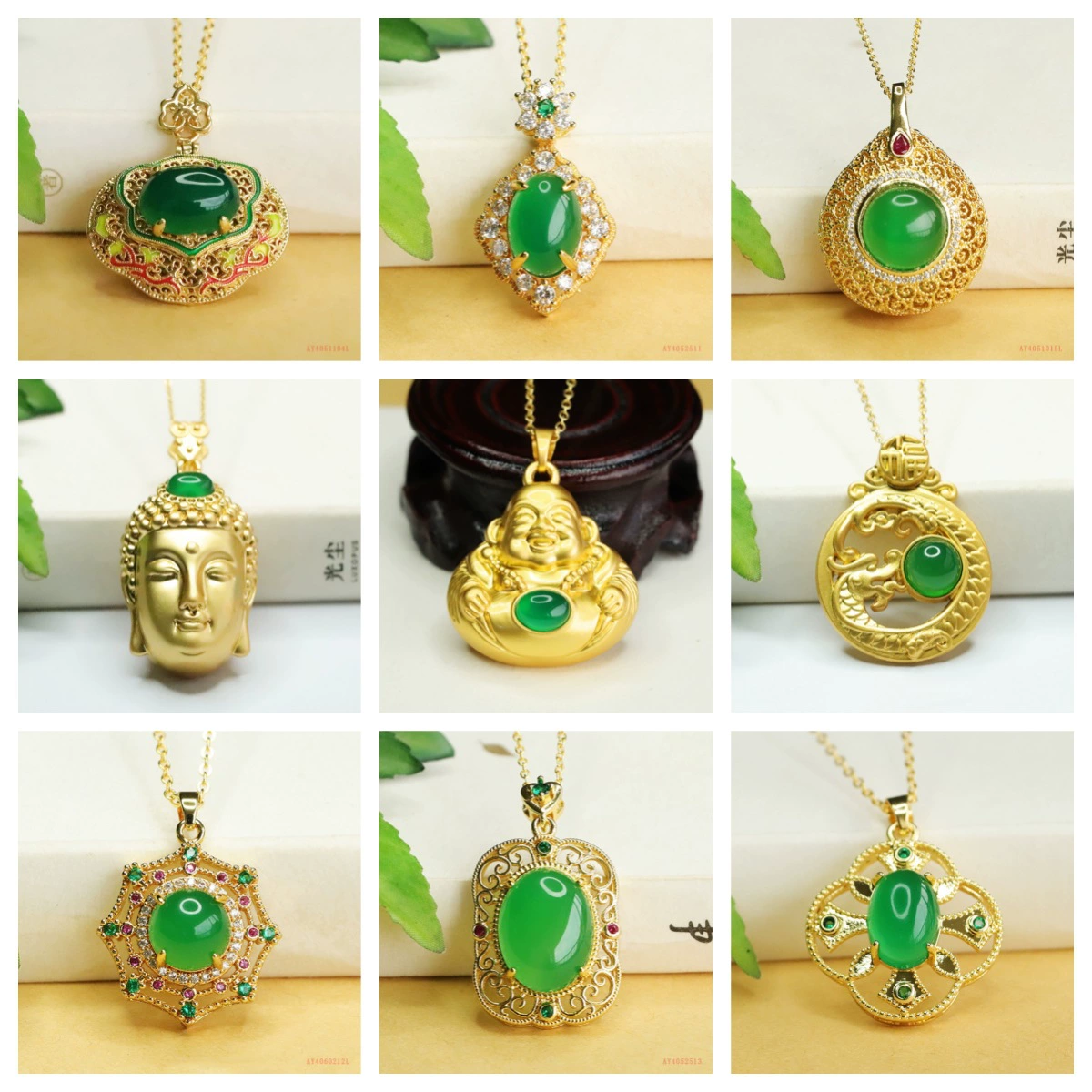 Aiyu Ice Emperor Зеленый халцедон кулон агат Ruyi ожерелье ювелирные изделия для женщин оптом AY4051104L