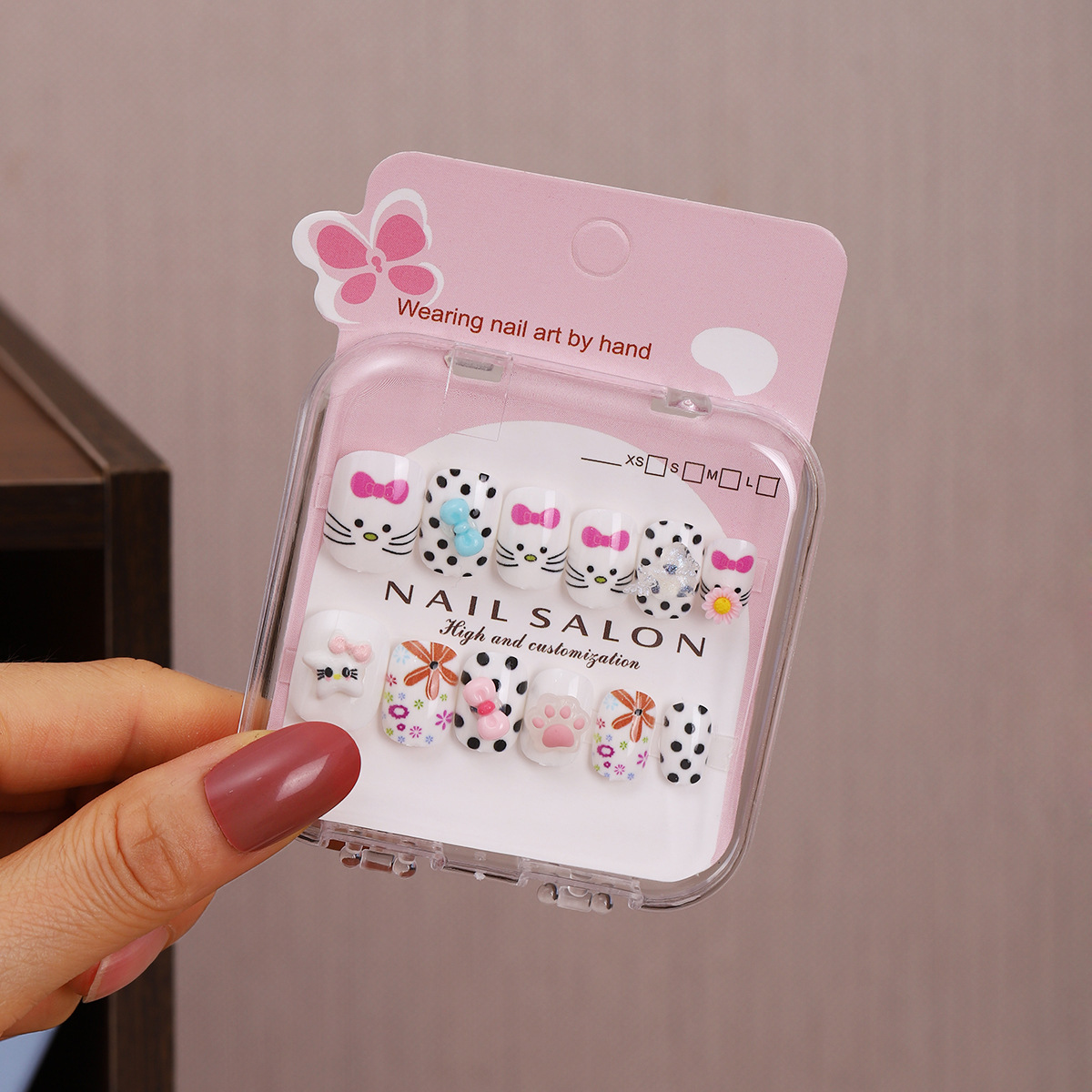 Niños parches de uñas super lindas chicas lindas usan pegatinas de dibujos animados de uñas seguras desmontables parches de uñas al por mayor image 23