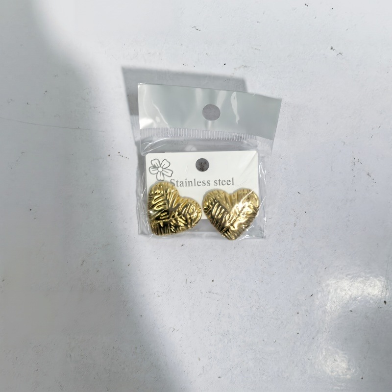 Aretes Geométricos de Corazón de Acero Inoxidable 304 Galvanizado para Mujer