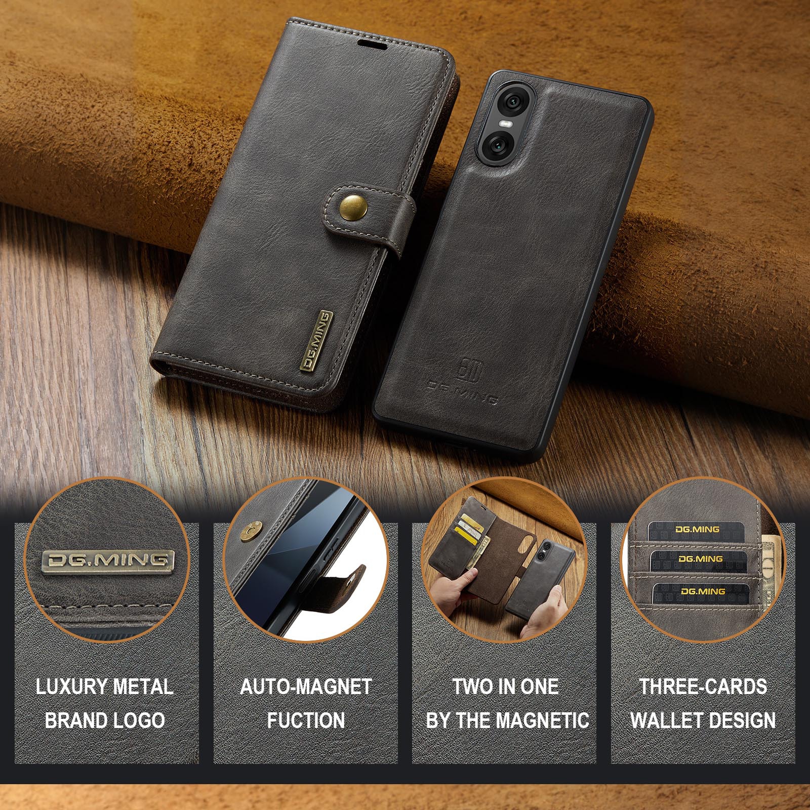For Sony Xperia 10 VI Mobile Phone Case Xperia 1 VI 2-in -1 Split Leather Case 2024_voghion.com