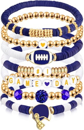 7-Piece Olive Bracelet Cross-Border Hot-Selling Multi-Layer Sports Style Theme Heart Letter Super Bowl Bracelet Set