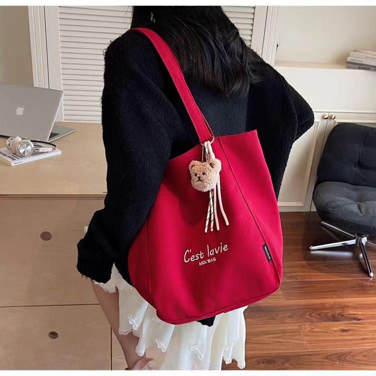 2025 New Exquisite Fashion Tote Bag Large Capacity Casual Simple Versatile Canvas Bag Class Commuting Shoulder Bag 2025 New Exquisite Fashion Tote Bag Large Capacity Casual Simple Versatile Canvas Bag Class Commuting Shoulder Bag