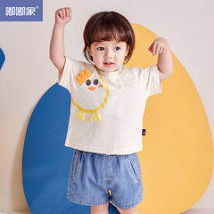 嘟嘟家寶寶卡通短袖t恤夏季嬰兒短袖男童上衣女童衣服女孩童裝潮